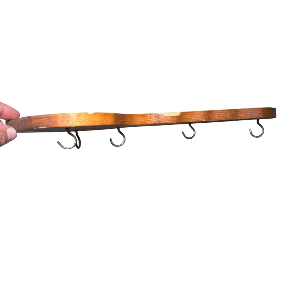 Vintage Hand Painted‎ Wood Wall Hook Rack Floral Cottagecore Decor